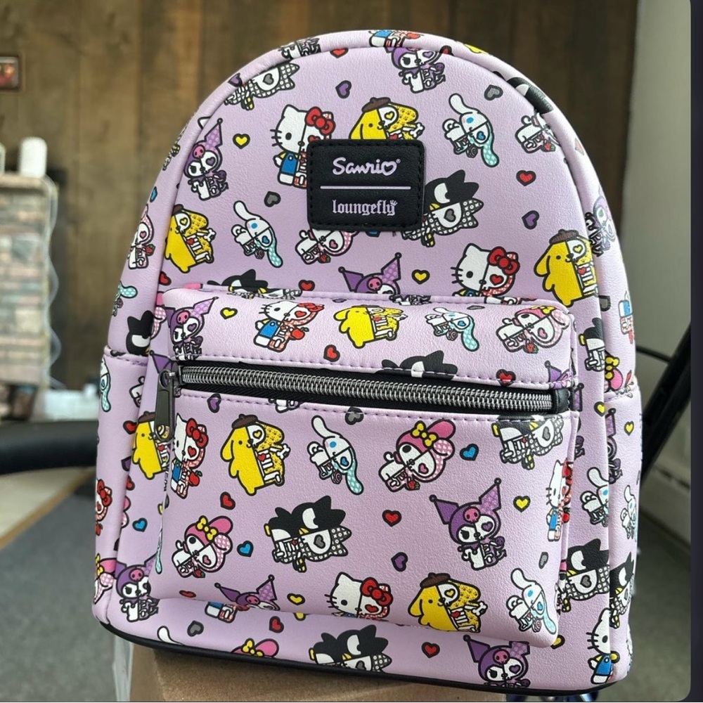 Loungefly Sanrio Character Print Backpack - Purple, Yellow, Black